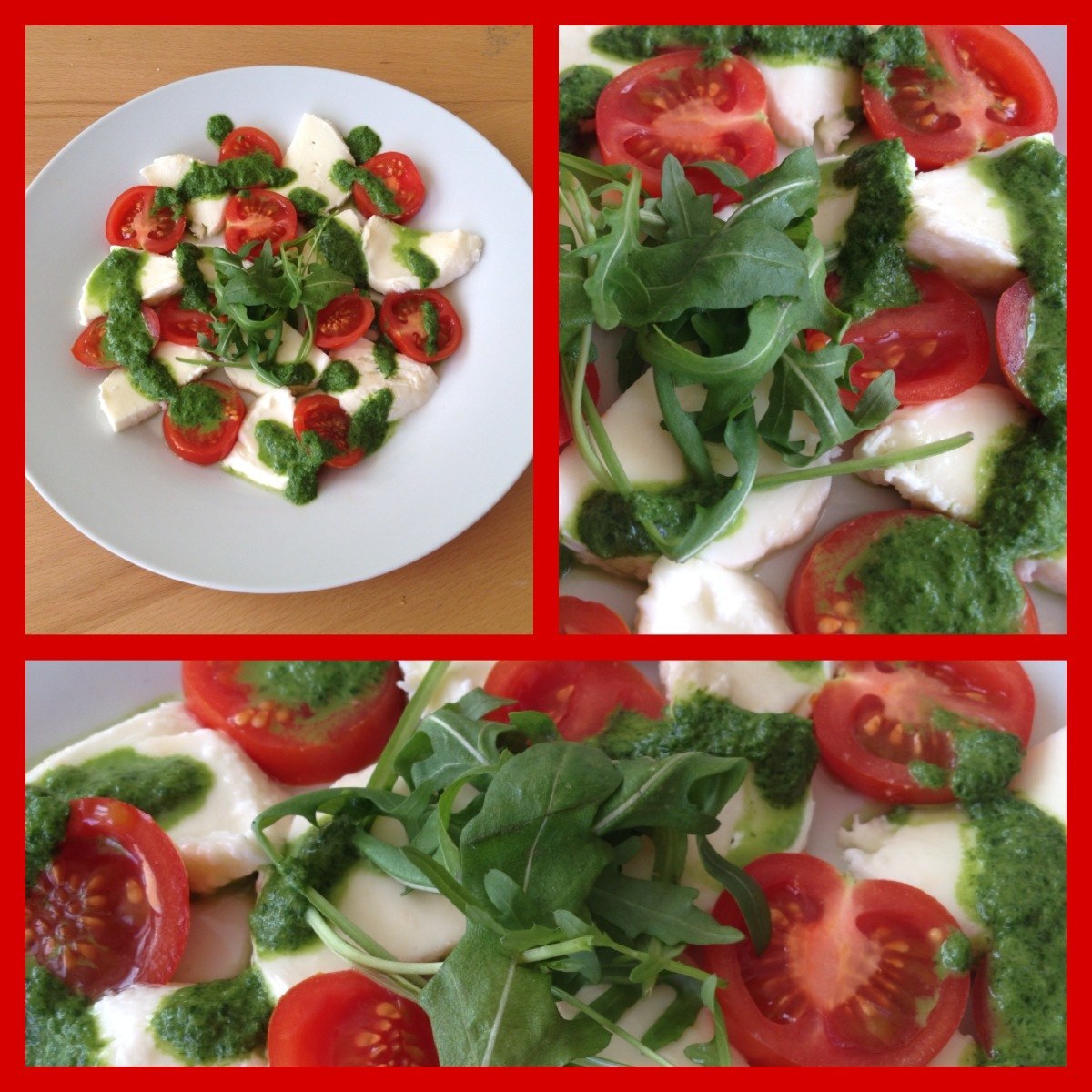 Tomaten und Mozzarella Salat mit Balsamico Dressing